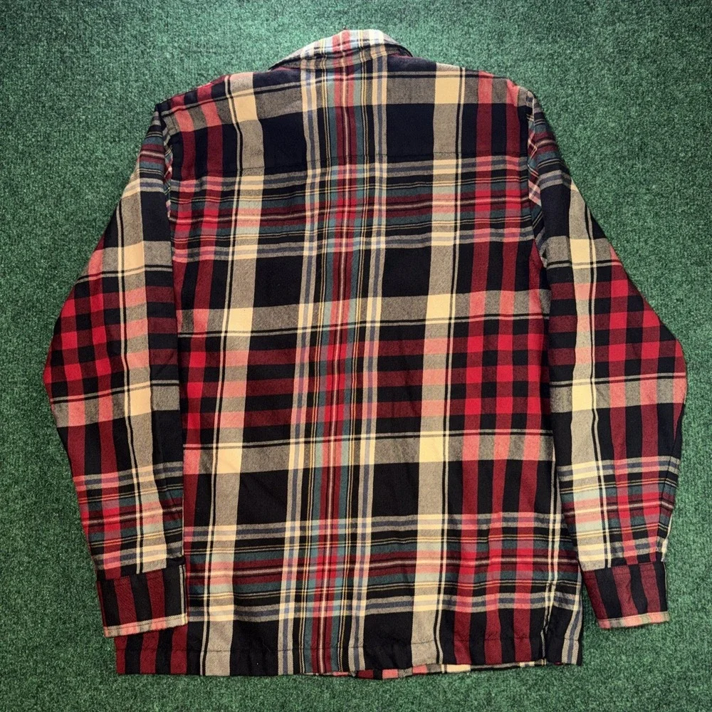VTG Lauren Ralph Lauren Mens Medium Multicolor Plaid 100% Wool Shell Button Down